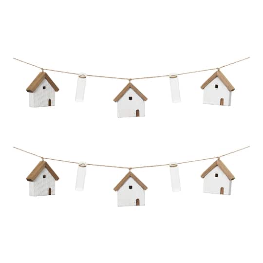 2.2ft. House & Tube Vase String Garlands, 2ct.
